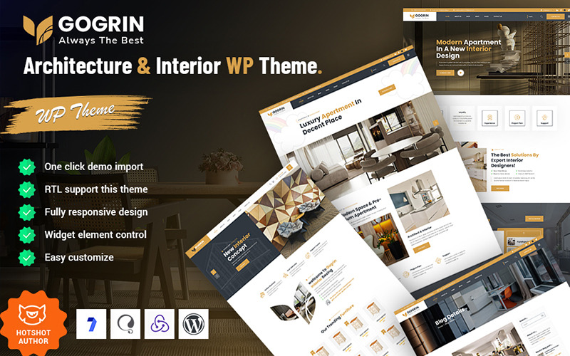 Gogrin - Тема WordPress для архитектуры и дизайна интерьера