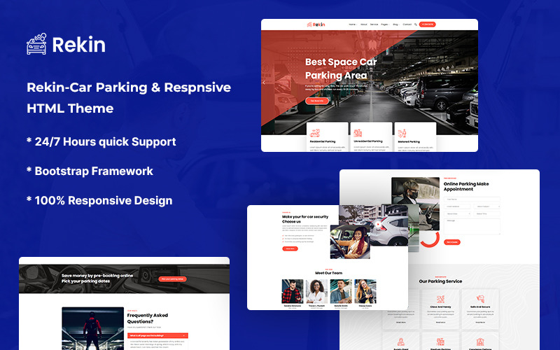 Rekin – шаблон веб-сайту про паркування автомобілів