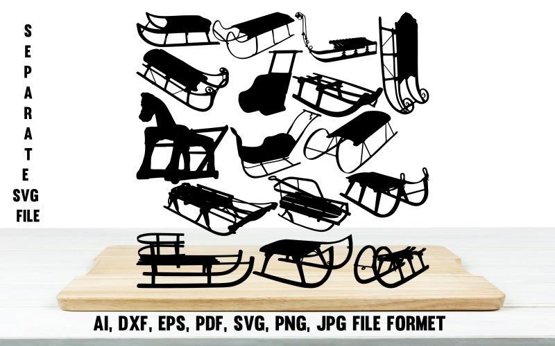 Slitta per bambini antichi SVG,