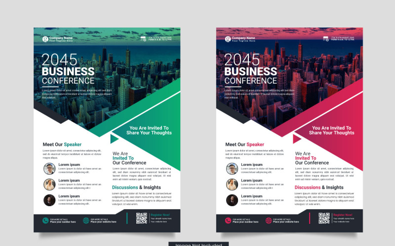 Vektor-Business-Konferenz-Flyer-Vorlage oder Business-Live-Webinar-Konferenz