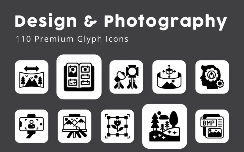 Design a fotografie ikony glyfů