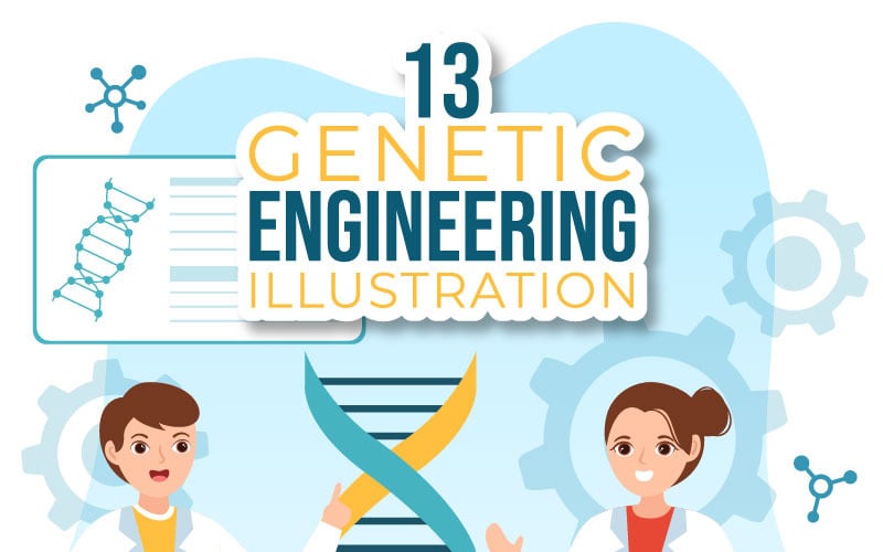 13 Ilustração de Engenharia Genética e Modificações de DNA