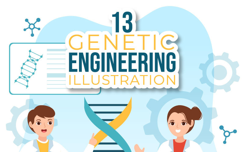 13 Ilustracja inżynierii genetycznej i modyfikacji DNA