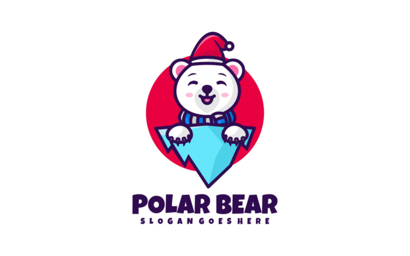 Lední Medvěd Kreslený Styl Logo