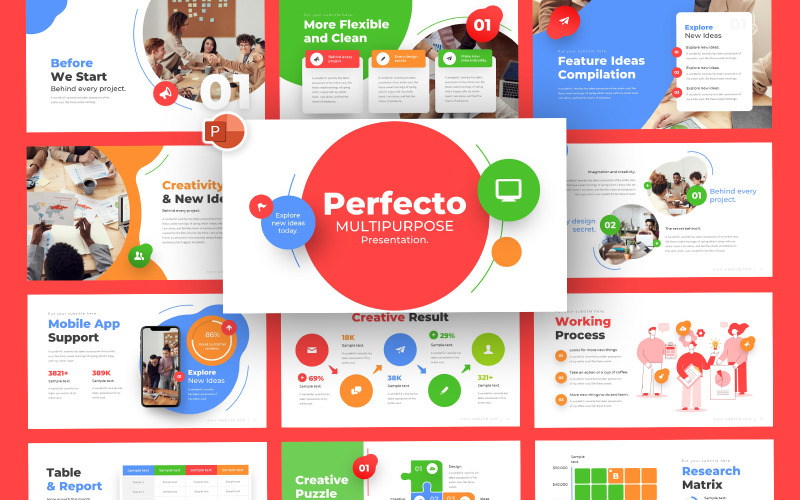 Modèle PowerPoint d'entreprise polyvalente Perfecto