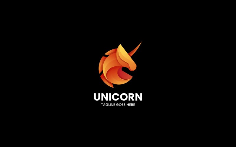 Einhorn-Logo mit Farbverlauf 2
