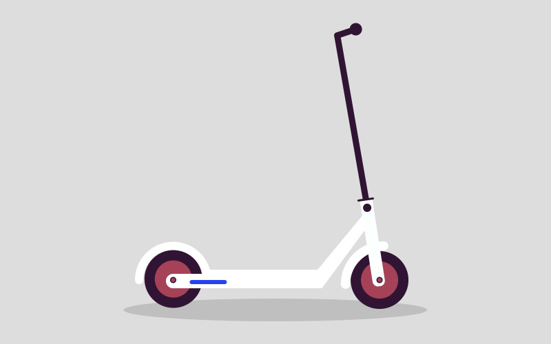 Estilo de desenho animado de ilustração de scooter elétrico infantil