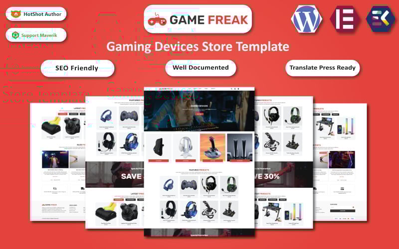 Game Freak – Gaming Devices & Accessories WooCommerce Elementor Template