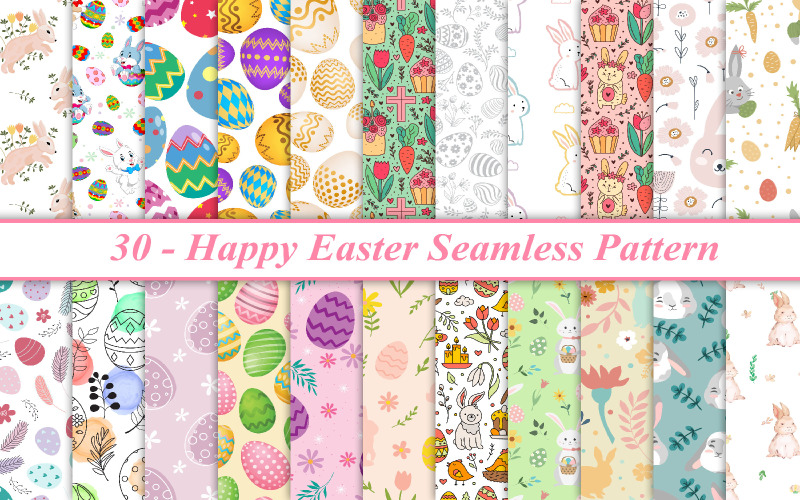 Happy Easter Seamless Pattern