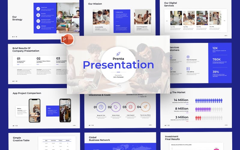 Prenta Company Бизнес Шаблоны презентаций PowerPoint