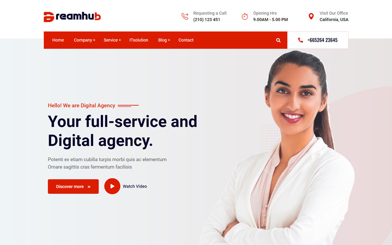 Szablon HTML5 agencji cyfrowej Dreamhub i firmy programistycznej