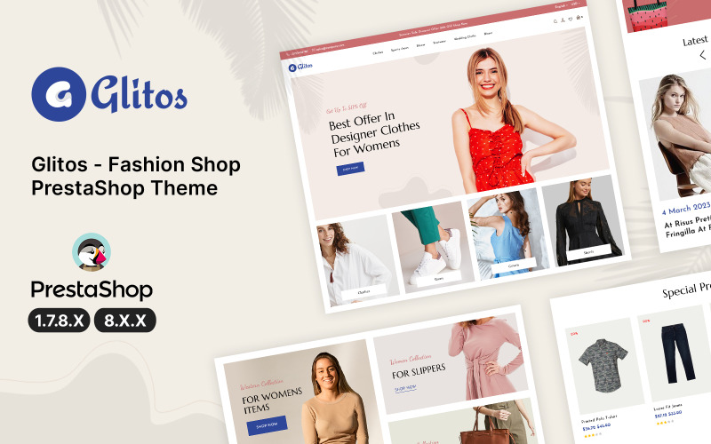 Glitos Mode och Accessoarer PrestaShop-tema