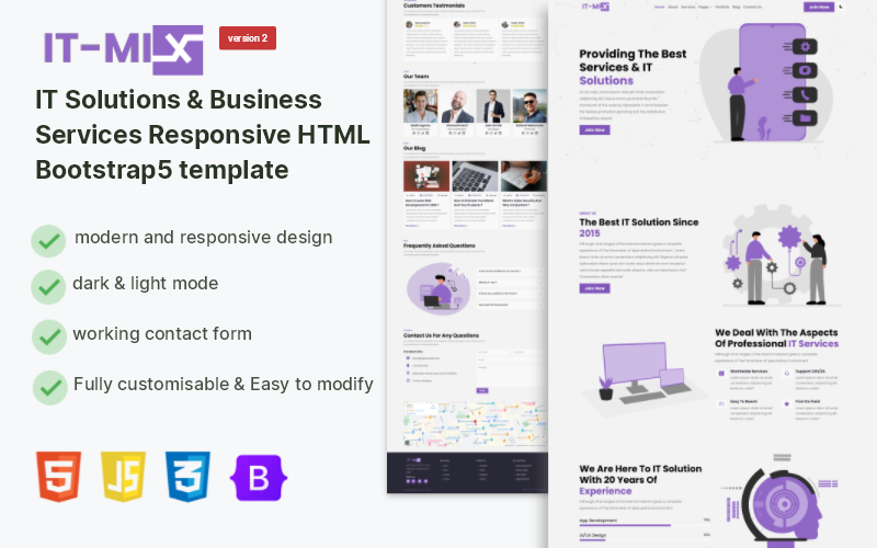 IT-mix | IT řešení a obchodní služby Šablona vstupní stránky HTML