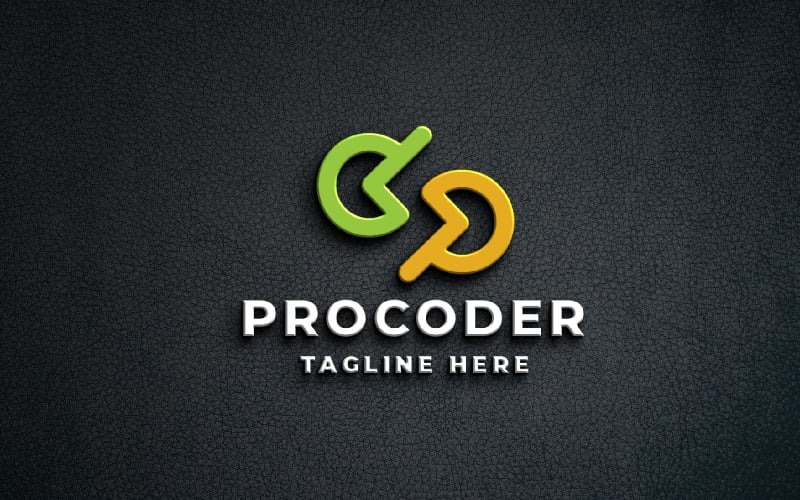 Professionell programmering Coder Logotyp Mall