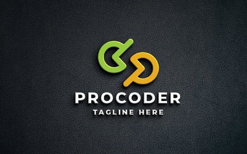 Profesyonel Programlama Coder Logo Şablonu