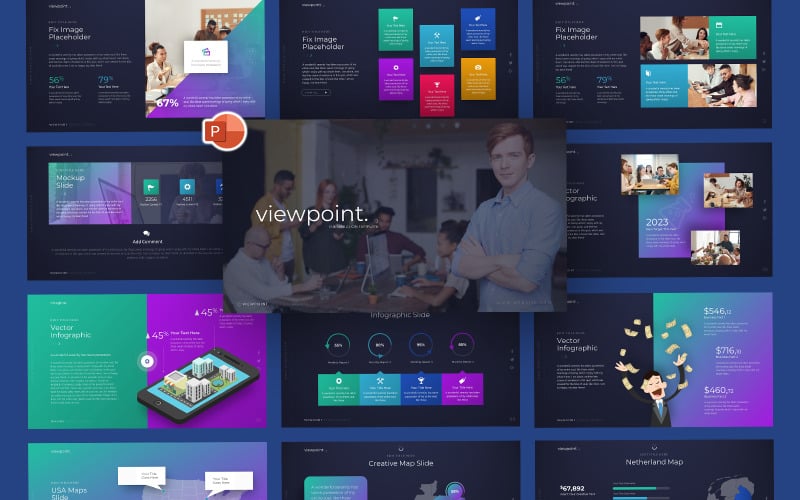 Colour Clean Minimal PowerPoint Template - TemplateMonster