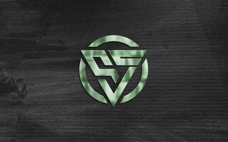 Green glass texture 3d logo mockup with dark paper texture background