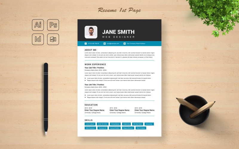 Modello di Curriculum Vitae del Curriculum Vitae di Web Designer