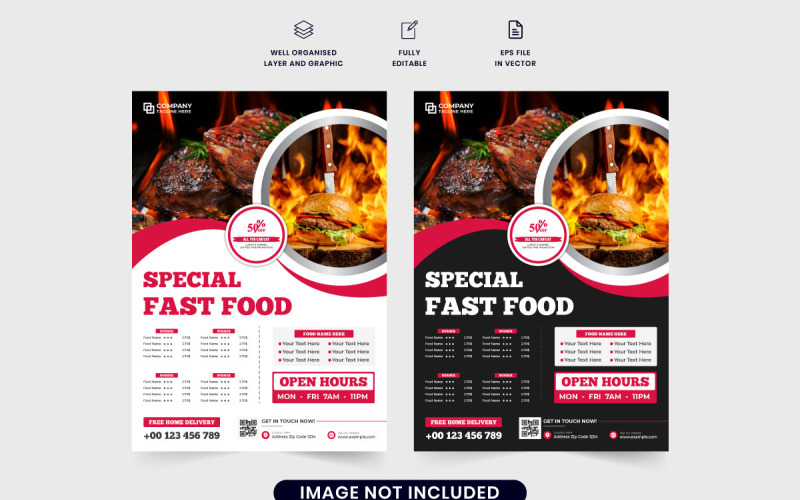 Restaurant eten menu folder sjabloon vector