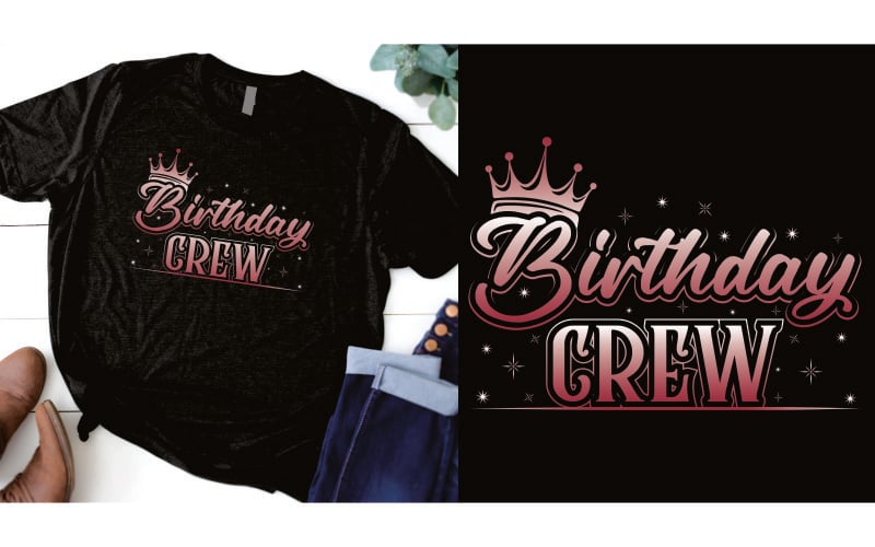 Anniversaire équipage Joyeux anniversaire t-shirt avec couronne