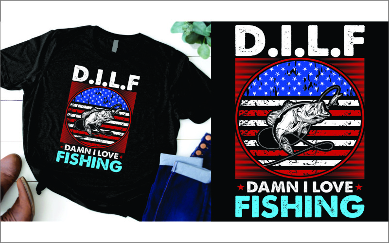 D i l f damn love fishing t shirt