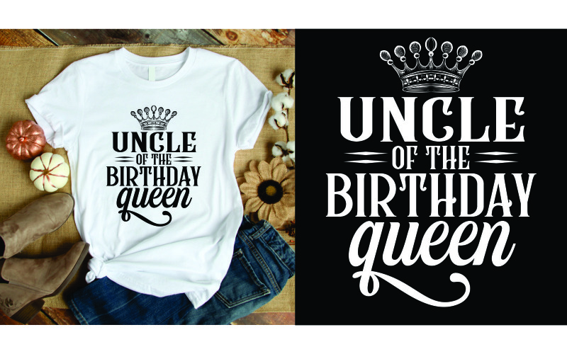 Tío de la camiseta de la reina del cumpleaños