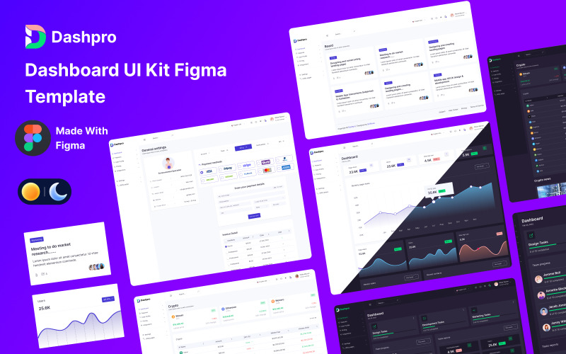 Dashpro - Dashboard-UI-Kit Figma-Vorlage