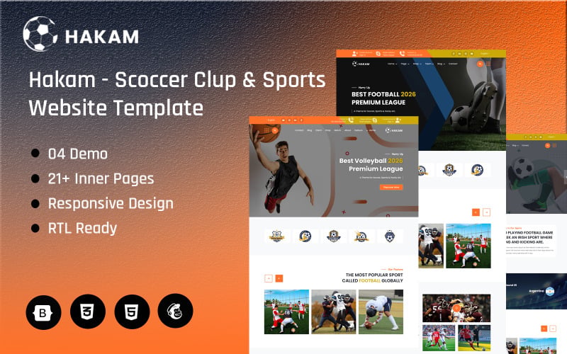 Hakam - Scoccer Club & Sport-Website-Vorlage