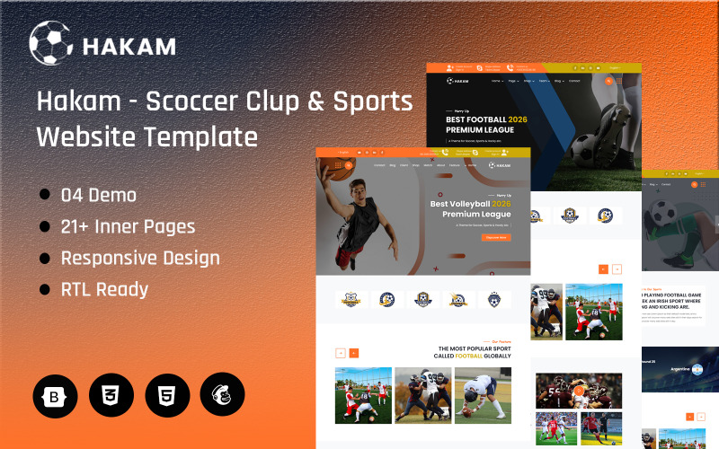 Hakam - Scoccer Clup & Sports webbplatsmall