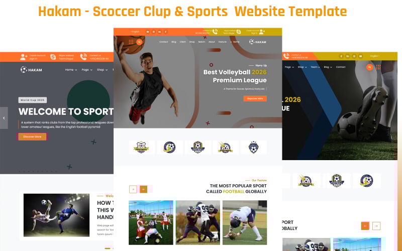 Hakam - Sjabloon voor Scoccer Clup & Sport-website