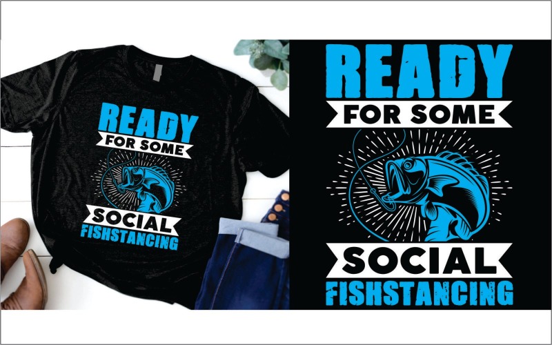 Koszulka Ready For Some Social Fishstancing Zabawny prezent wędkarski