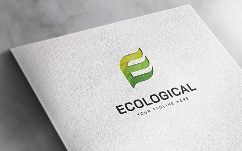 Logotipo de la letra E Logotipo ecológico