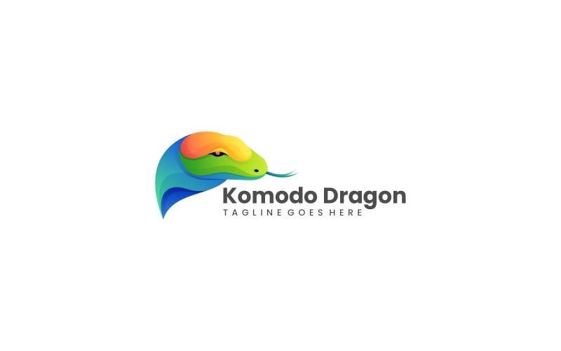 Барвистий градієнтний логотип дракона Комодо