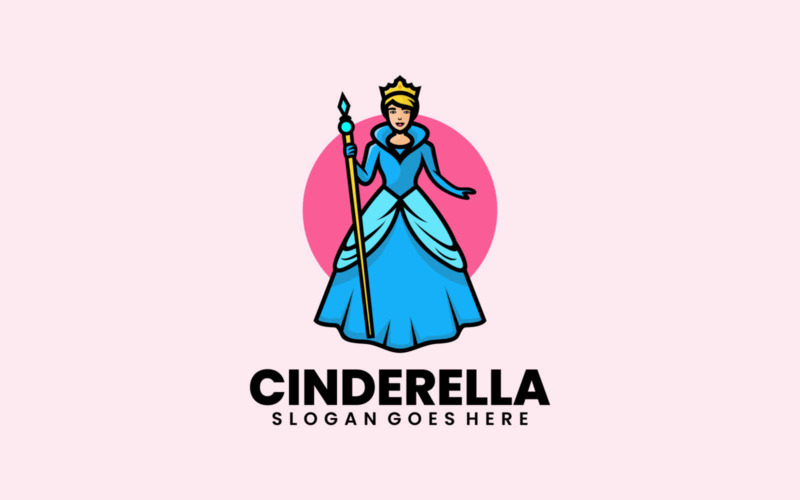 Estilo de logotipo de desenho animado da Cinderela