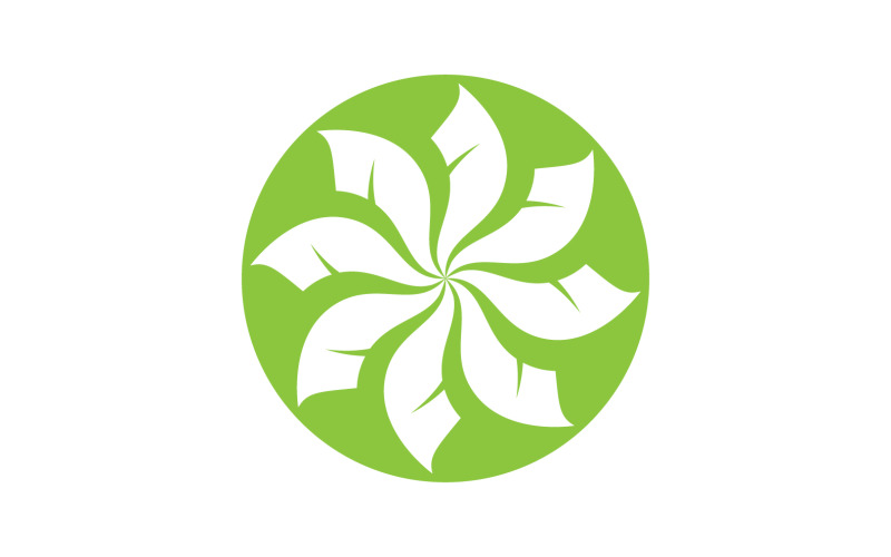 Logo's van groen boomblad ecologie decoratie blad v26