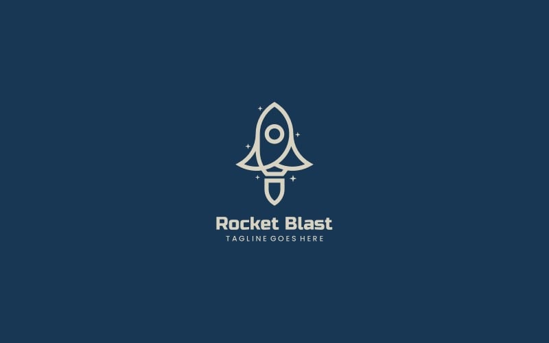 Logotipo da arte da linha Rocket Blast