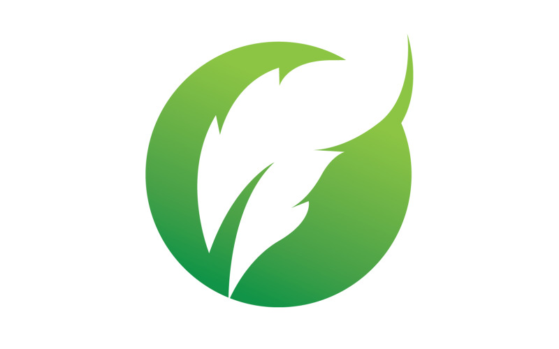 Logotyper av grönt trädblad ekologi dekoration blad v5
