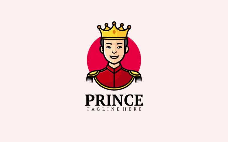Prins tecknad logotyp mall