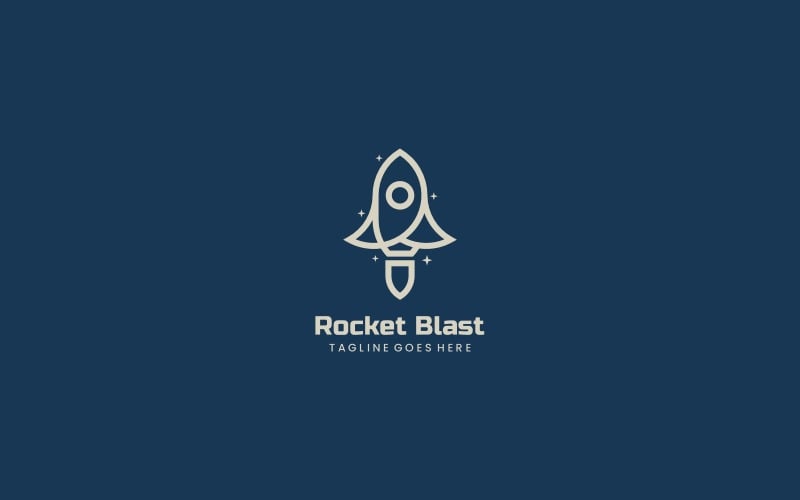 Ракетний вибух лінії мистецтва логотип