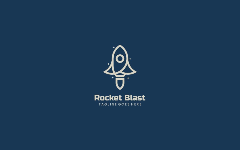 Rocket Blast Line Art-logotyp