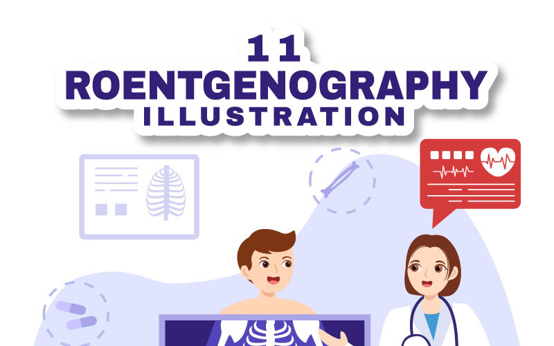 11 Röntgenográfia vektoros illusztráció