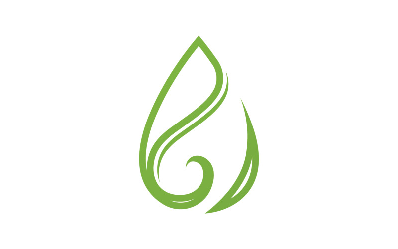 Goutte d'eau et feuille fraîche nature écologie énergie logo v53