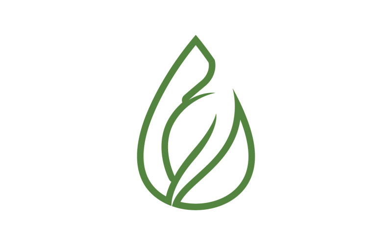Waterdrop e foglia fresca natura ecologia energia logo v56
