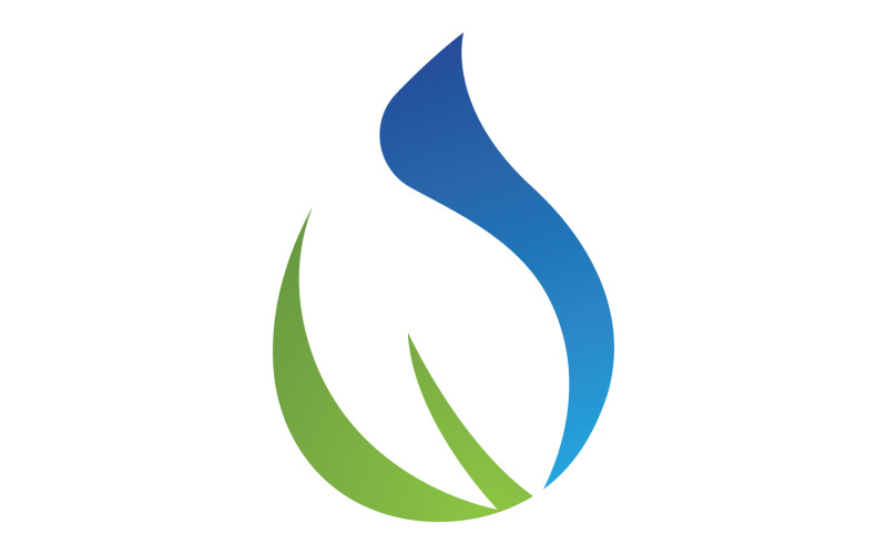 Waterdrop en blad verse natuur ecologie energie logo v14