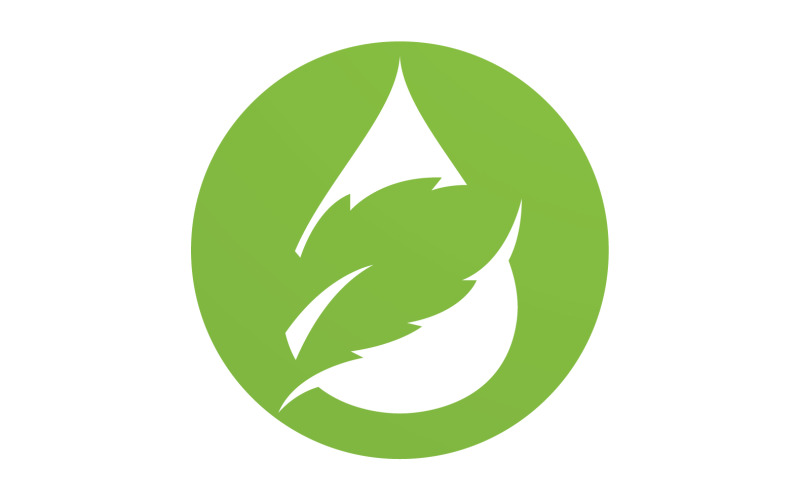 Waterdrop en blad verse natuur ecologie energie logo v44