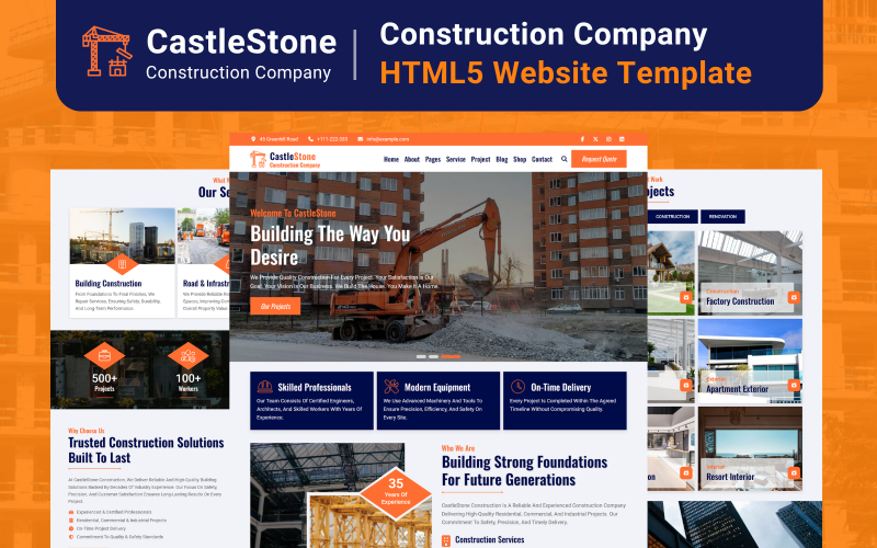 CastleStone - Construction Company HTML5 Website Template