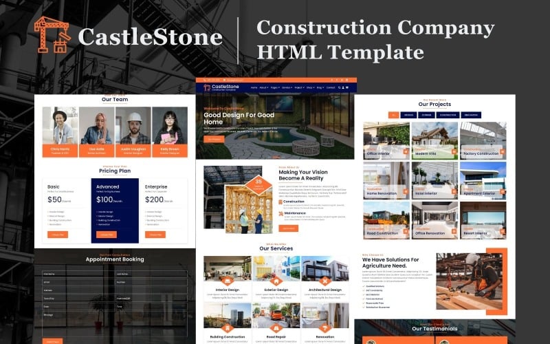 CastleStone - Šablona webových stránek stavební společnosti HTML5