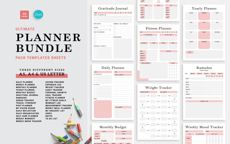 Пакет Canva Ultimate Planner Bundle Pack