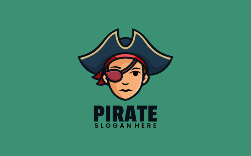 Pirate Mascot rajzfilm logóstílus
