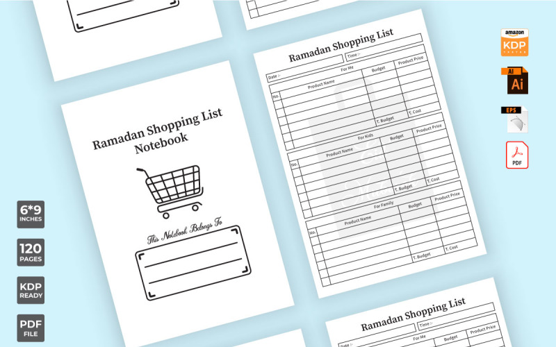 Ramadan-Einkaufsplaner-Interieur-Vektor